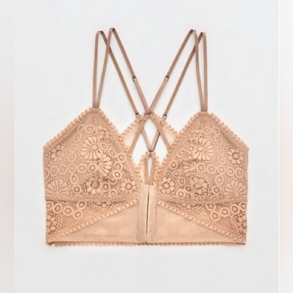 Aerie Joy Lace Padded Longline Bralette